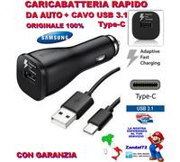 CARICABATTERIA FAST RAPIDO DA AUTO EP-LN915U + CAVO USB 3.1 TYPE-C S9 S9+ PLUS