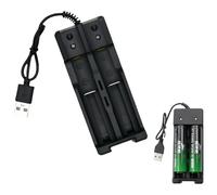 Caricabatteria LCD agli ioni di litio a 2 Slot per Batterie Li-Ion, Ricarica Rapida, Compatibile con Batterie 3.7V 26650/18650/14500/16340, Display LCD e Sicurezza Avanzata