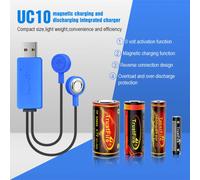 Caricabatteria magnetico TrustFire UC10 con funzione power bank Caricatore universale per celle Li-ion 32650 21700 16340 26650 18650 Grigio chiaro