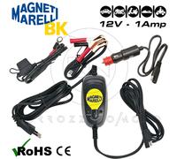 CARICABATTERIA MANTENITORE DI CARICA MAGNETI MARELLI AUTO/MOTO + CONNETTORE 12V