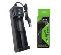 Caricabatteria multi slot USB alimentato agli ioni di litio con tecnologia di ricarica, stazione di ricarica per batteria ricaricabile da 1/2/4 alloggiamenti compatibile con 18650, 21700, 26650 (1