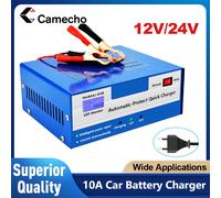 Caricabatteria per auto 12V/24V 5A/10A Tipo di riparazione intelligente automatica Caricabatteria universale per tosaerba moto camion