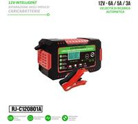 Caricabatteria 12V Carica Automatico Intelligente per Auto, Moto, Scooter, LCD