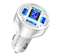 Caricabatteria per auto ad alta velocità: adattatore multiplo con 4 porte USB e indicatore LED per la ricarica | Caricabatterie per dispositivi mobili, automobili, camion e da viaggio