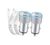 Caricabatteria per Auto, Adattatore per Accendisigari USB C Veloce A Doppia Porta da 40 W, Confezione da 2, con Cavo da USB C A C da 9,1 M