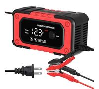 Caricabatteria per auto - Caricatore a rete 12 V 6 A, supporto display LCD | Motorcycle Camion Marine Desolfatore Automatico, Sistema di Ricarica Intelligente Garage Bordatura