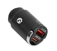 Caricabatteria per Auto Doppie Porte PD30W QC3.0 Adattatore per Auto Mini USB per Accendisigari in Lega di Alluminio a Ricarica Rapida per Veicoli