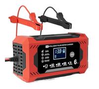Caricabatteria per auto intelligente - 12V 6A 1 pezzo, caricabatterie per auto, mantenitore LCD | Perfettamente ottimo per moto Atv, batterie a profondo