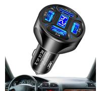 Caricabatteria Per Auto Ricarica Rapida,Caricabatteria Per Auto Veloce,Caricabatterie Per Accendisigari 4 In 1 - Con 4 Porte USB E Display Digitale A LED Caricabatteria Da Auto 3.1A Per Telefono Cellu