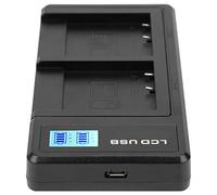 Caricabatteria per Fotocamera Portatile con Caricatore Doppio, con Display LCD, Interfaccia USB e Circuito di Sicurezza per Batteria per Fotocamera NP-BN1