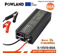 Caricabatteria POWLAND 12V caricabatteria 60A Lifepo4 40A 30A caricabatteria al litio a carica rapida per auto 12.8V 20A adattatore ad alta potenza Clip 15 V 60 A