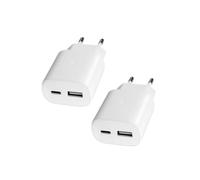 Caricabatteria rapida a 2 porte 25W con USB C e USB A adatto per Samsung S25, S24, A56 5G, A55, iPhone 16, 15, 14 Pro Max Plus 13 12 11 SE, XS, iPad,Caricabatteria rapida, alimentatore