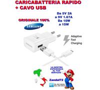 CARICABATTERIA RAPIDO EP-TA20EWE + CAVO USB ORIGINALE GALAXY S6 S7 EDGE
