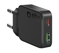 CARICABATTERIA SBS USB-A + Type-C PD45W Nero