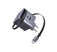 CARICABATTERIA UGREEN Caricatore Fast charger 65W con cavo retrattile da 65W, Nero