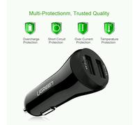 Caricabatteria universale da auto 12-24 v dual usb 5 v 2,4 + 1 ampere Ugreen