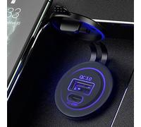 Caricabatteria USB Berlina Auto 12/24V 45W di Max 5 Modi Interfaccia Two-in-One