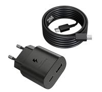 Caricabatteria USB C 25W, adaptatore di alimentatore caricabatterie rapido per iPhone 17/16/15/Pro Max Plus, Samsung Galaxy Tab S11, S10,A11+,A9+,A9,A8 Ultra/FE/Lite,con cavo di caricamento da 2m