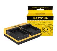 Caricabatteria USB dual Patona per Panasonic Lumix DMC-FZ2000,DMC-FZ300,DMC-G5