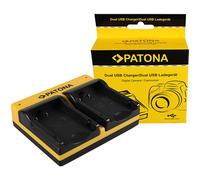 Caricabatteria USB dual Patona per Pentax K-30,K-50,K-500,K-70,K-r,K-S1,K-S2,KP