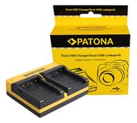 Caricabatteria USB dual per Patona Sony Cyber-shot DSC-H20,DSC-H3,DSC-H50