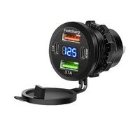Caricabatteria USB Per Auto - Adattatore A Porte Display Digitale | Elettronica di Ricarica Rapida, Piattaforma Di Distribuzione Di Energia Per Veicoli Multidispositivo Per La Guida