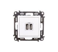 Caricabatteria VALENA LIFE con 2xUSB femmina bianco 753112