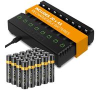 Caricabatteria Venom a 8 vie e 20 batterie ricaricabili AA | 1000 mAh