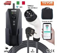 Caricabatteria WiFi AUTO ELETTRICA EV Tipo 2 16A 8 metri mono fase Schuko APP