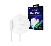 CARICABATTERIA WIRELESS 3MK incharge Align Qi2.2, Android Dispositivi compatibili con ricarica senza da 25 W, Bianco