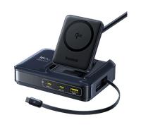 CARICABATTERIA WIRELESS BASEUS Nomos 5-in-1 caricatore desktop Qi2, BASEUS universale da 160 W, Nero