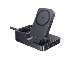 CARICABATTERIA WIRELESS BASEUS Nomos 6-in-1, universale Carga inalámbrica magnética Qi2 da 67W, Nero