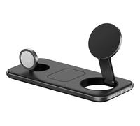 SATECHI Qi2 Trio Pad di Ricarica Wireless, Stazione di Ricarica Wireless 3-in-1, Caricatore Wireless Qi2 15W a Ricarica Rapida per iPhone 16/15/14/13/12, AirPods e Apple Watch