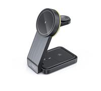 CARICABATTERIA WIRELESS TECHPROTECT Qi15W-A28 MagSafe 3 in 1 Nero da 25 W, Nero