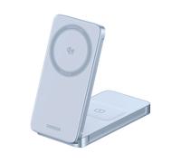 CARICABATTERIA WIRELESS UGREEN MagFlow 2-in-1, Apple iPhone 16 e modelli successivi da 25 W, Argento, Bianco