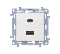CARICABATTERIE 10 MODULI BIANCO 2X USB TIPO C CEC2CAQ.01/11