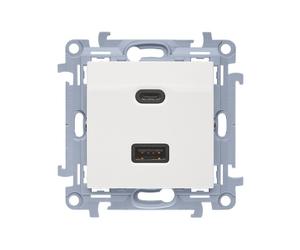 CARICABATTERIE 10 MODULI BIANCO 2X USB TIPO C CEC2CAQ.01/11