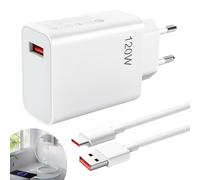 Caricabatterie 120W per Xiaomi 15, 14T Ultra, 13T, 12T, 11T Pro/Ultra, Redmi Note 14, 13, 12 Pro+, Poco X7, con cavo Type-C 6A da 1 m, caricatore rapido USB Power Turbo HyperCharge per Black Shark 5