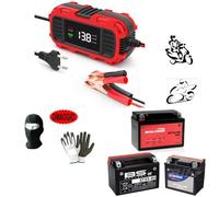 Caricabatterie 12Volt 2A per Moto Scooter Mantenitore di Carica per Batteria al Piombo COMPATIBILE CON YAMAHA T-MAX 530 caricabatteria supporta batterie da 4Ah a 30Ah dotato di display