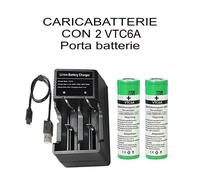 CARICABATTERIE 2 SLOT + 2 BATTERIE VTC6A 3000 mah murata 2024
