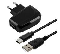 Caricabatterie 2A Smartphone e Cavo USB Type C Flessibile 1m Bluestar Nero
