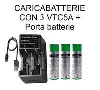 CaricaBatterie + 3x Batterie VTC5A 2600mah Murata 35A Originali