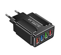 Caricabatterie 45W 4 USB Caricabatterie per Telefono Portatile USB 3.0 Caricabatterie da Viaggio Adattatore Standard Testa di Ricarica per Telefono - Spina UE