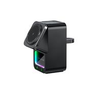 Caricabatterie 5 in 1 da 15 W, luci notturne magnetiche, altoparlante Bluetooth, nero