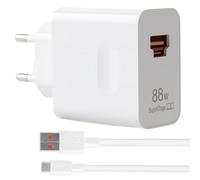 Caricabatterie 88W SuperCharge USB C per Huawei Honor, 2 Porte, Caricatore Rapido 88W con Cavo USB C 6A 1M per Honor Magic 7 Lite, Magic 6, 70 Lite, 90, 200 Lite, Hua-wei P60, Mate 60, Pad x8a