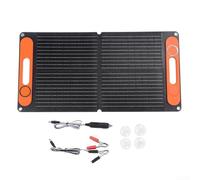 Caricabatterie a energia solare da 80 W con due uscite USB per una ricarica efficace dei dispositivi ovunque tu vada (nero)