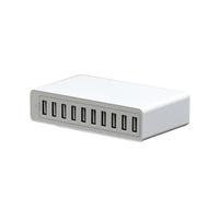 Caricabatterie a ricarica rapida USB 65W 10 tipo C Pd 20w Max 60W Stazione hub for telefoni cellulari con porte multiple(60W 10 Port White)