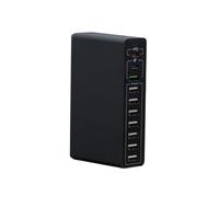 Caricabatterie a ricarica rapida USB 65W 10 tipo C Pd 20w Max 60W Stazione hub for telefoni cellulari con porte multiple(65W 10 Port Black)