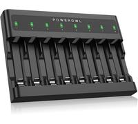 Caricabatterie AA AAA a 8 alloggiamenti slot indipendente ricarica rapida USB