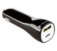 Caricabatterie accendisigari USB Type-A, USB Type-C 45W Dual Black e White PX20